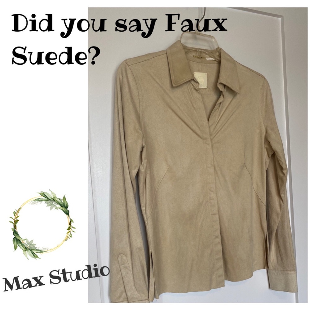 Max Studio Faux Suede Top